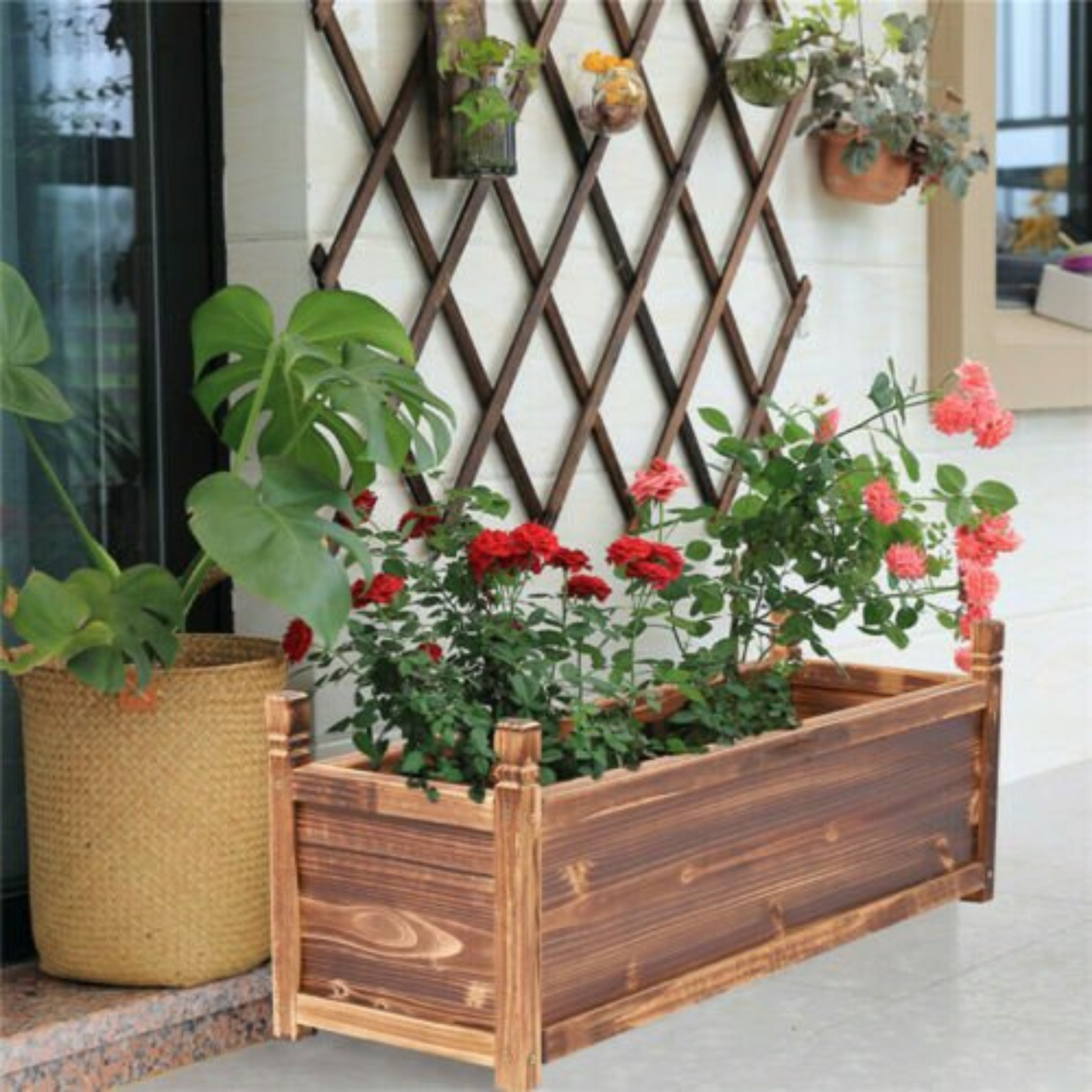 Raised Garden Planter Box Indoor Outdoor Patio Flower Plant Herb Pot 30 to 90cm
