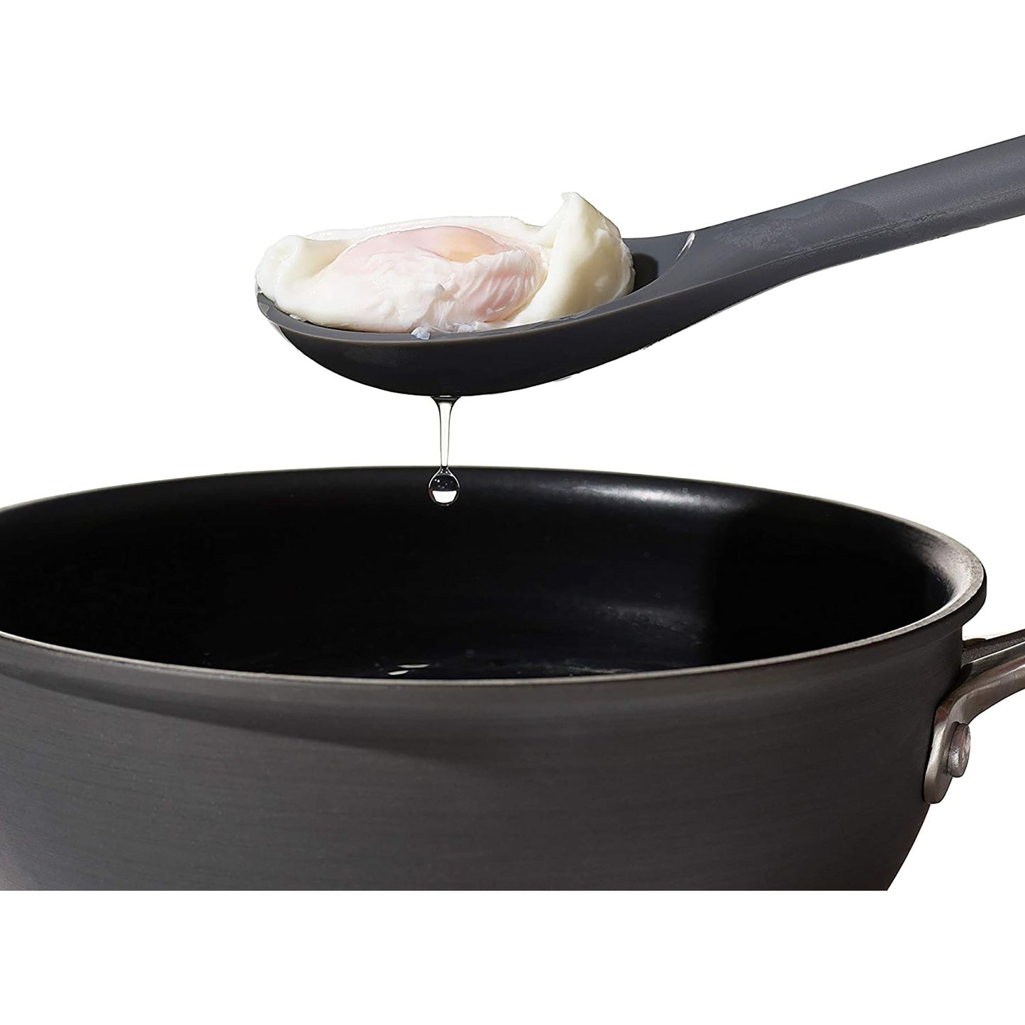 Silicone Slotted Spoon Kitchen Utensil - Black