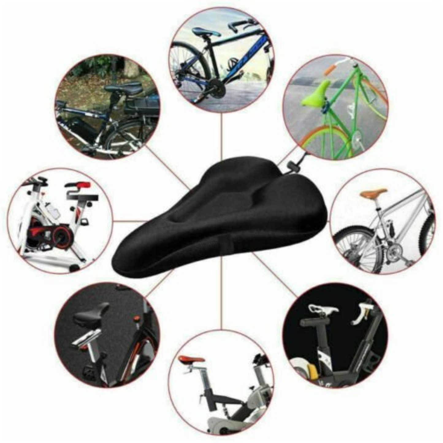 Extra Comfort Bike Saddle Seat Cover Soft Gel Pad Cushion for Bicycle Cycle