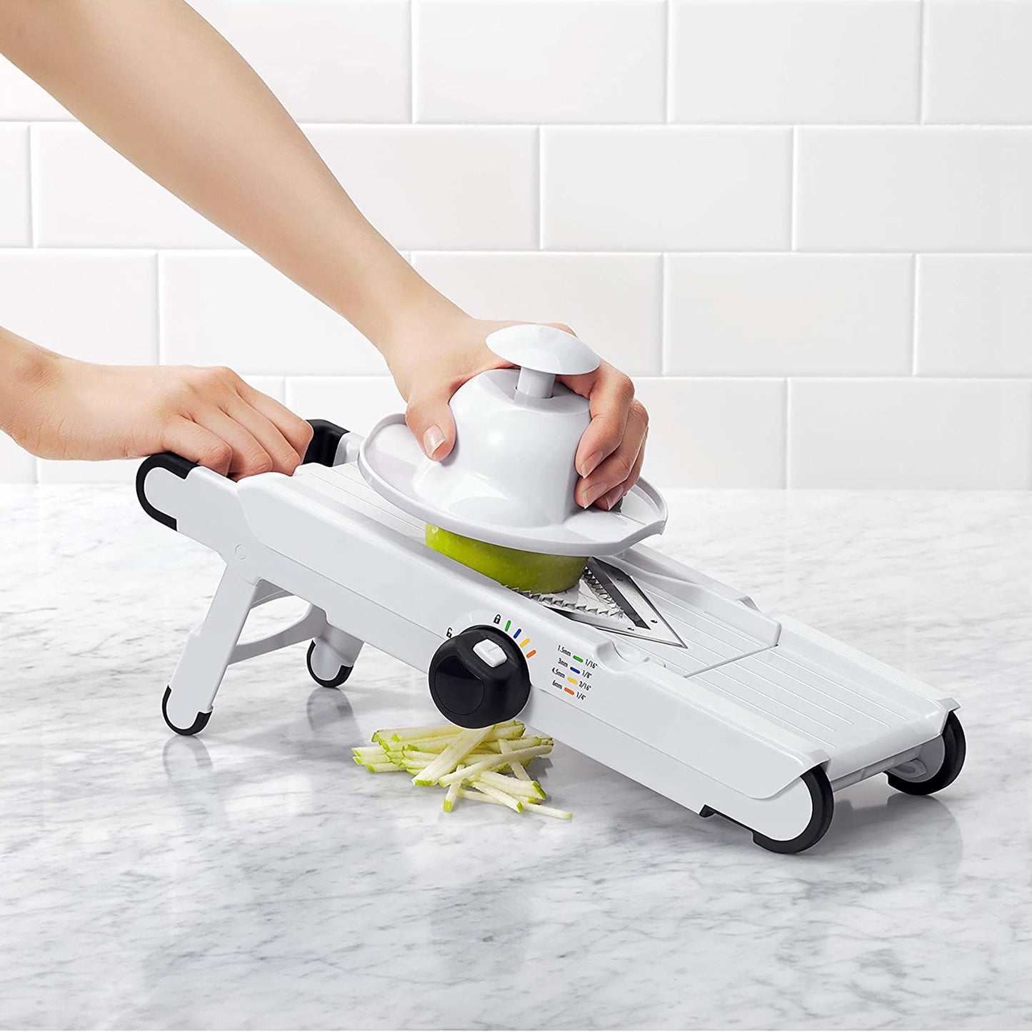 Interchangeable V-Blade Mandoline Slicer - White