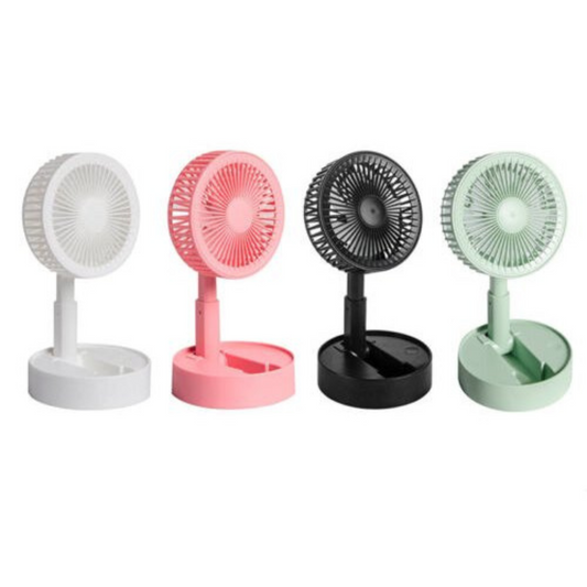 USB Rechargeable Telescopic Foldable Fan 3 Speeds Portable Desk Floor Fan