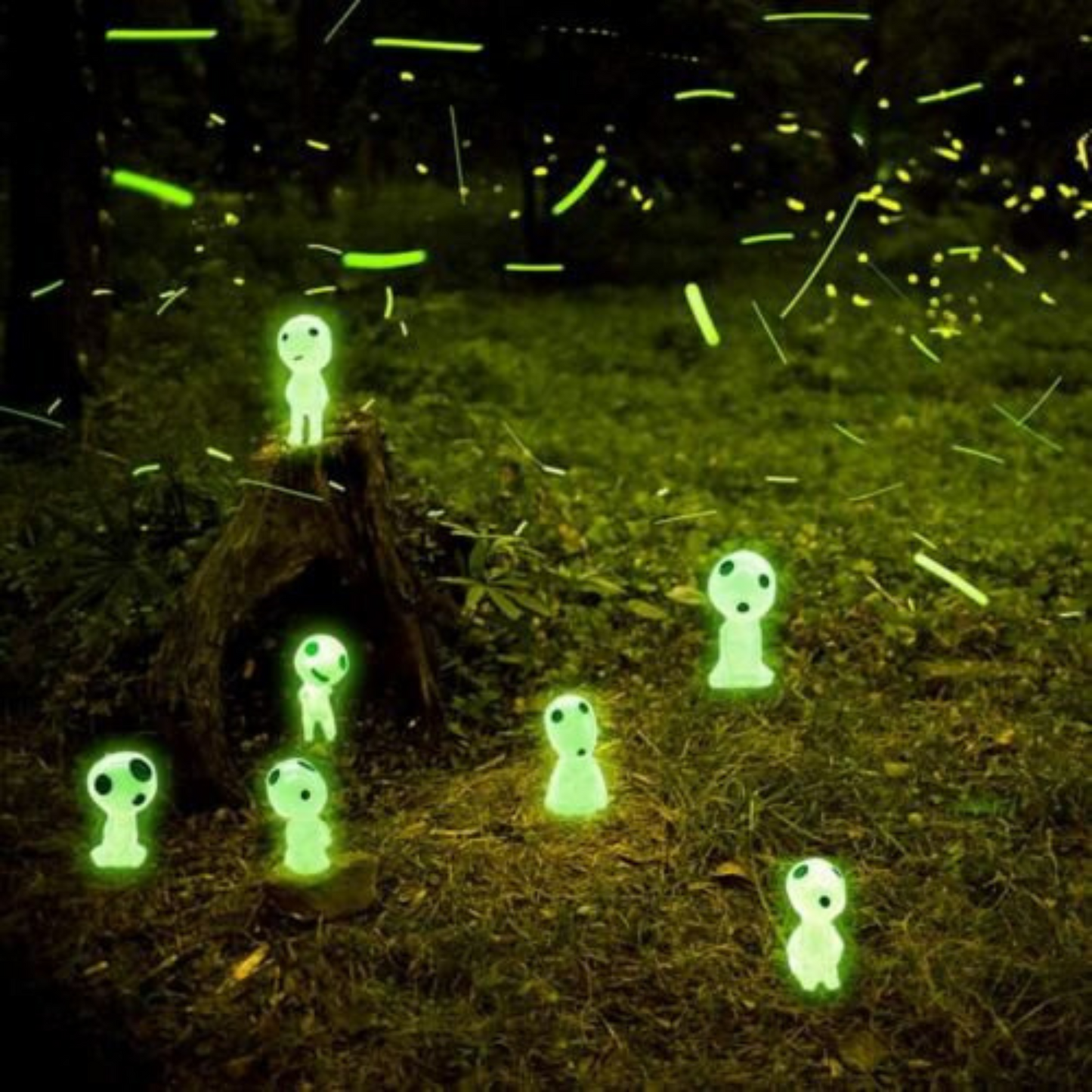 10pcs Resin Luminous Tree Elves Dolls Glow in The Dark Garden Home Ornaments