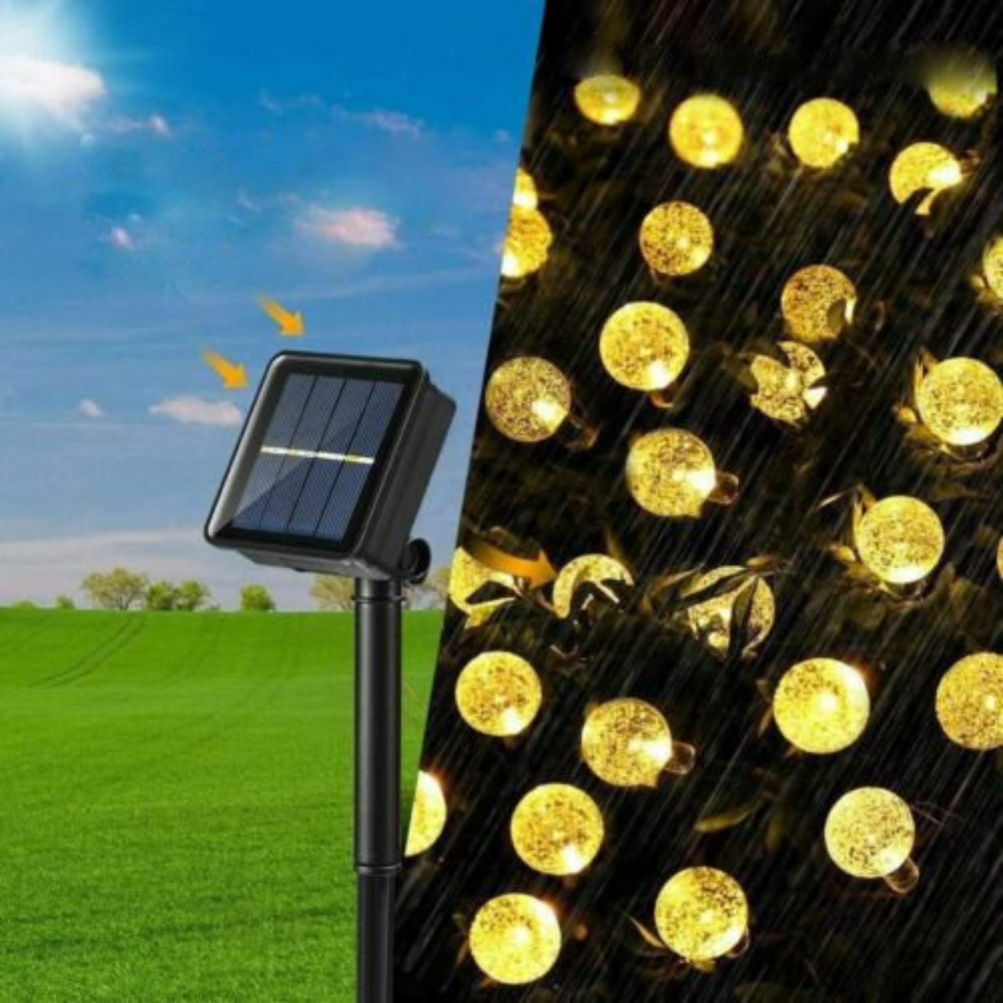 Solar Globe String Lights 100 to 200 LED Fairy Outdoor Festoon for Garden Party