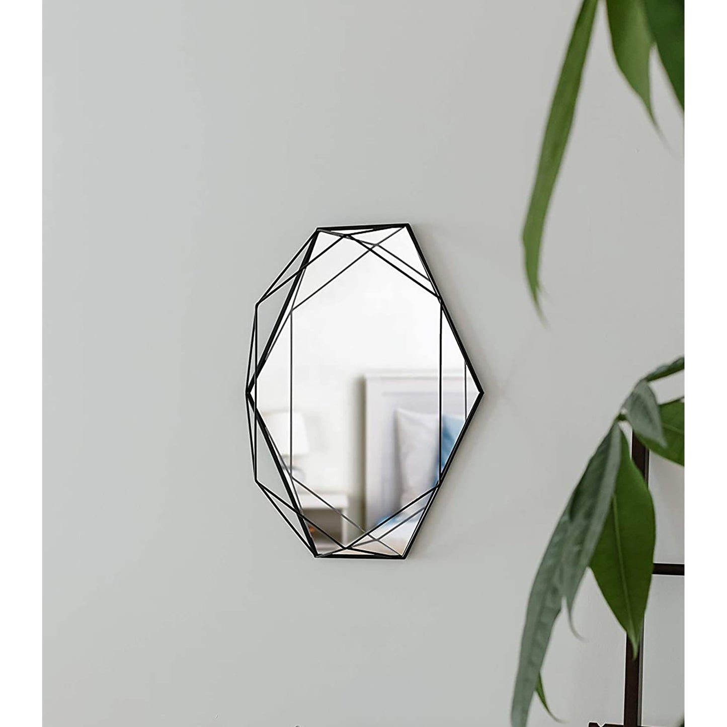 Modern Geometric Shaped Oval Wall Mirror Home Decor - Black