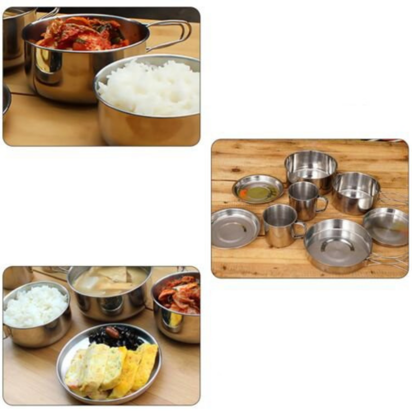 8pcs Portable Camping Cookware Set Outdoor Hiking and Family Picnic Pot and Pan Kit