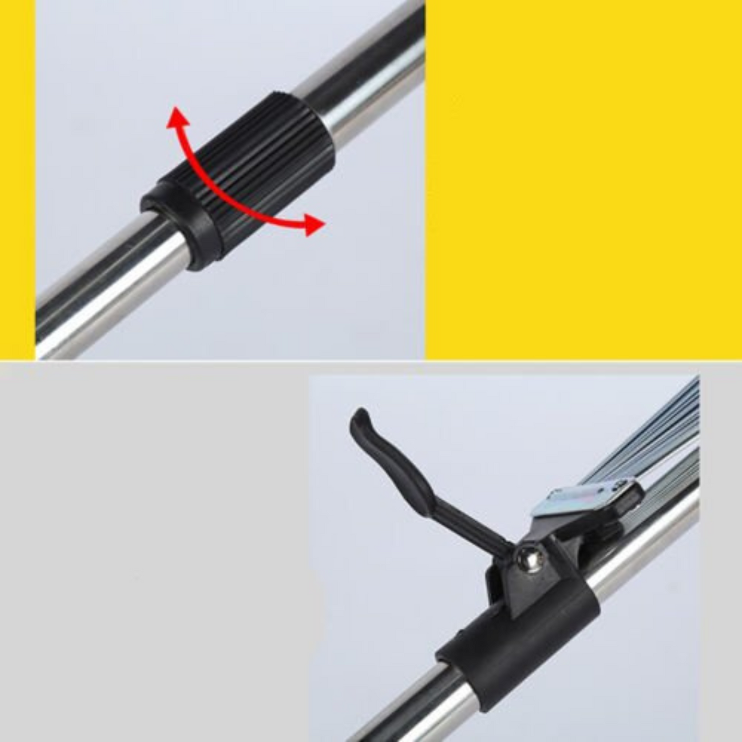 Adjustable Head Garden Lawn Leaf Rake with Telescopic Handle