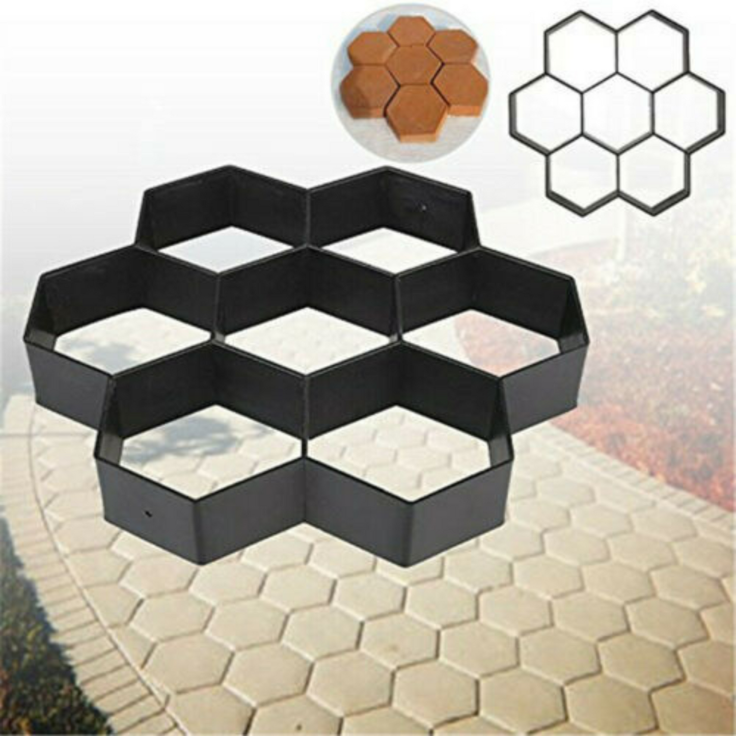 Concrete Paving Patio Mold Garden Path Maker Driveway Walk Road Stone Mould