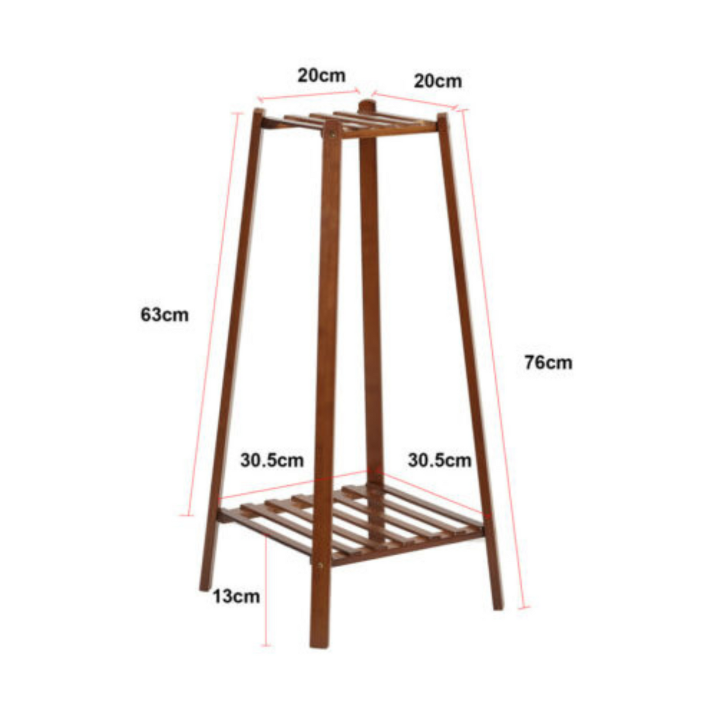 Wood Flower Pot Plant Stand Multi-Tier Display Rack for Indoor Outdoor