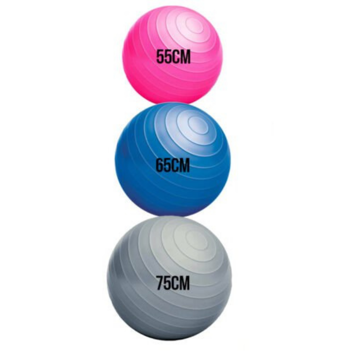 Anti Slip Texture Gym Ball Pink Balance Strength Training 55cm 65cm 75cm