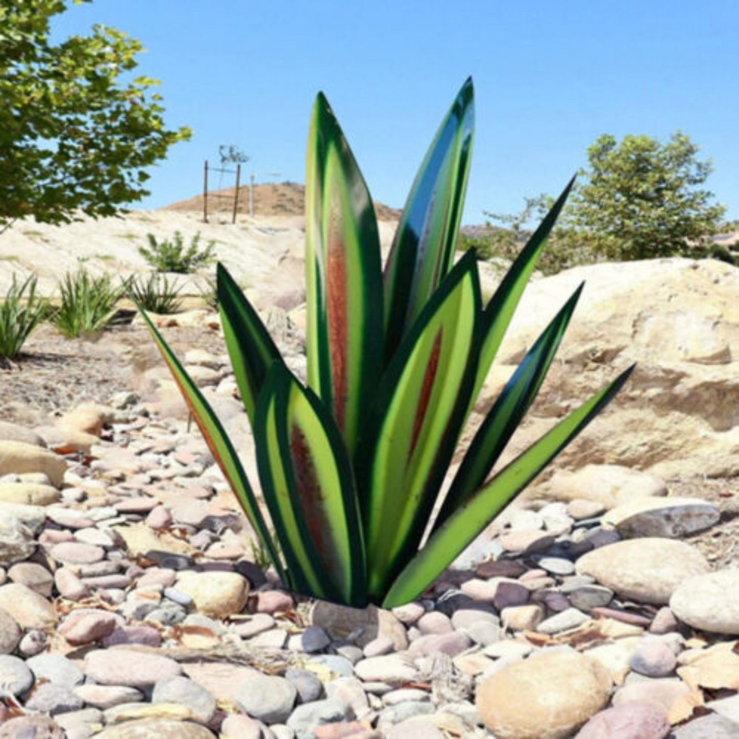 Green Metal Tequila Agaves Rusty Iron Leaf Garden Lawn Ornaments DIY Decor