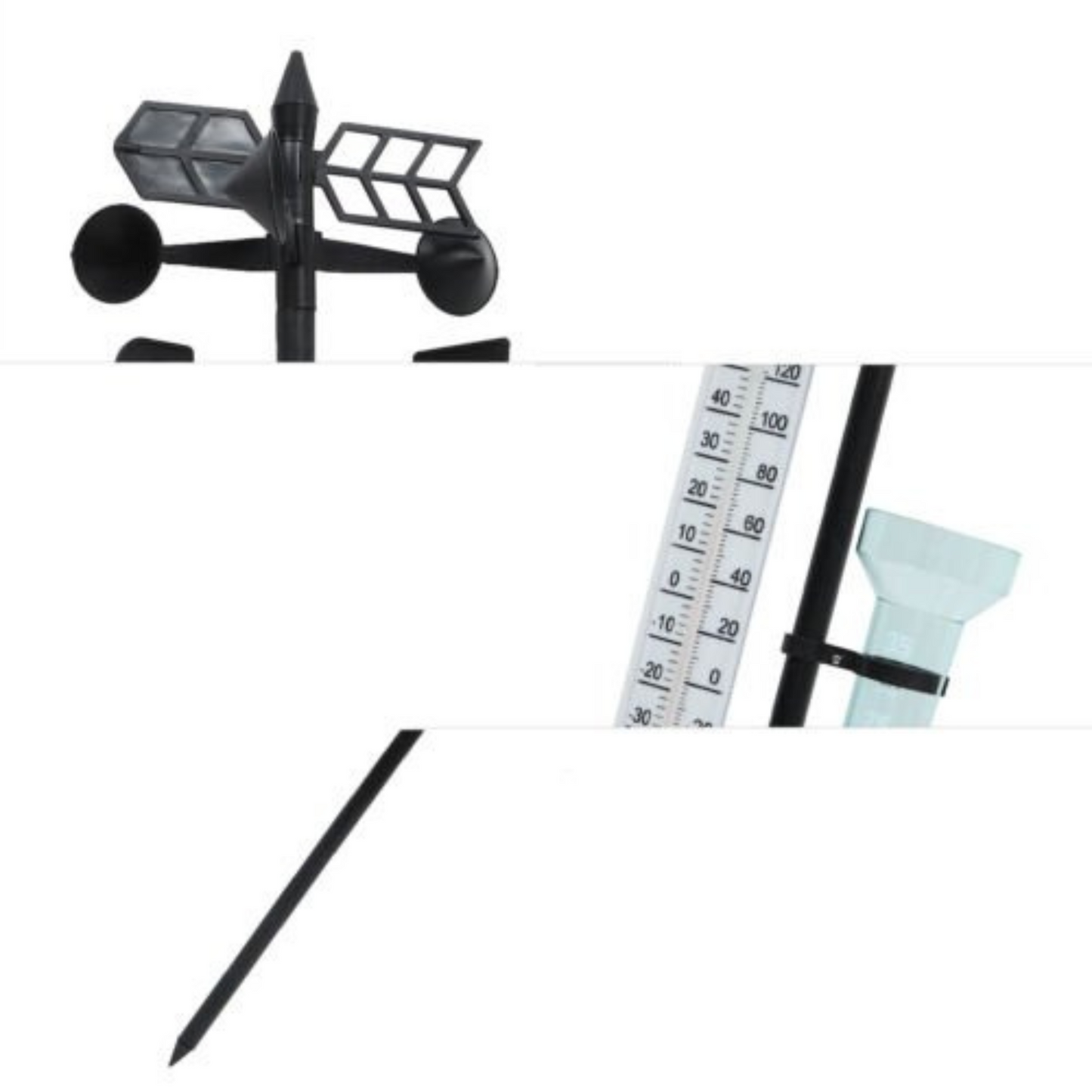 Outdoor Garden Weather Station Meteorological Measurer with Wind Vane and Rain Gauge