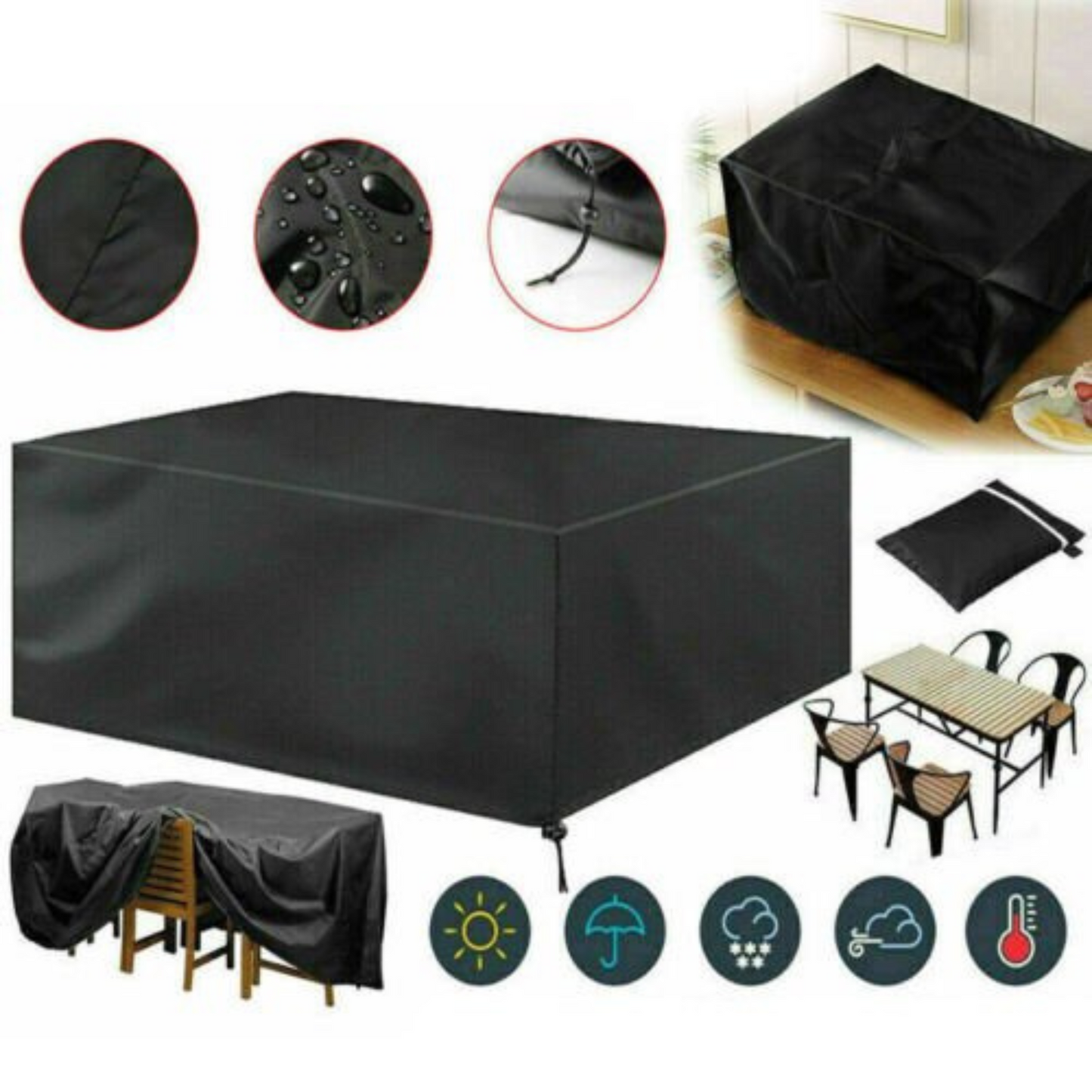 Outdoor Waterproof Furniture Cover Garden Patio UV Rain Table Chair Protector