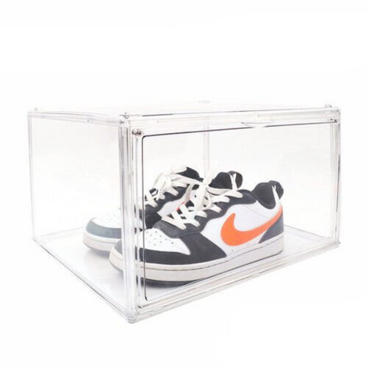 Transparent Premium Stackable Shoe Box Sneaker Display Storage Case with Magnetic Door