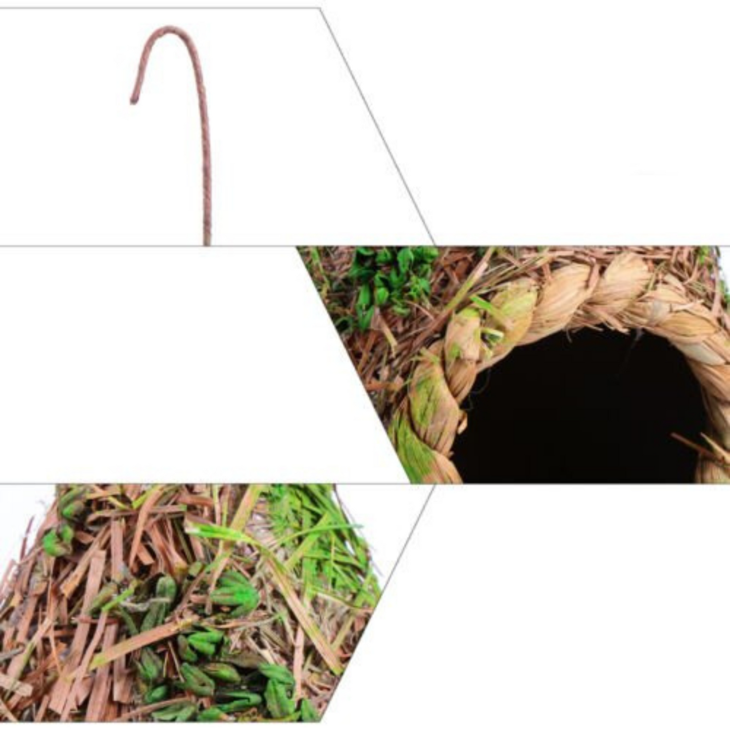3pcs Handwoven Straw Bird Nest Canary Budgie Breeding Nest Box