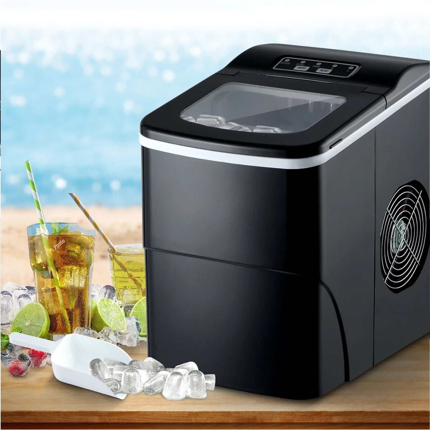 Portable Quick Ice Cube Maker - Black