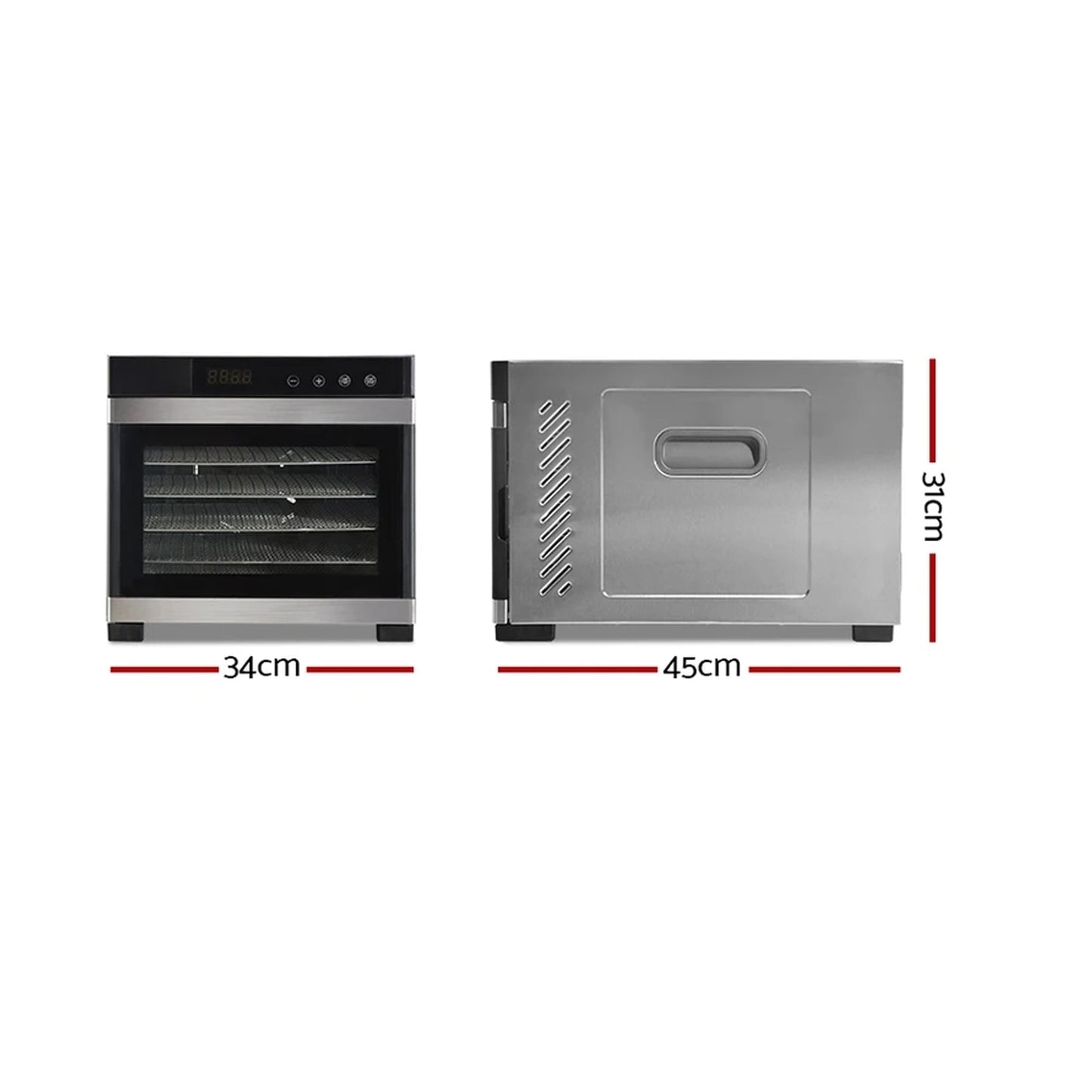 Commercial Stainless Steel Food Dehydrator - 6 Trays