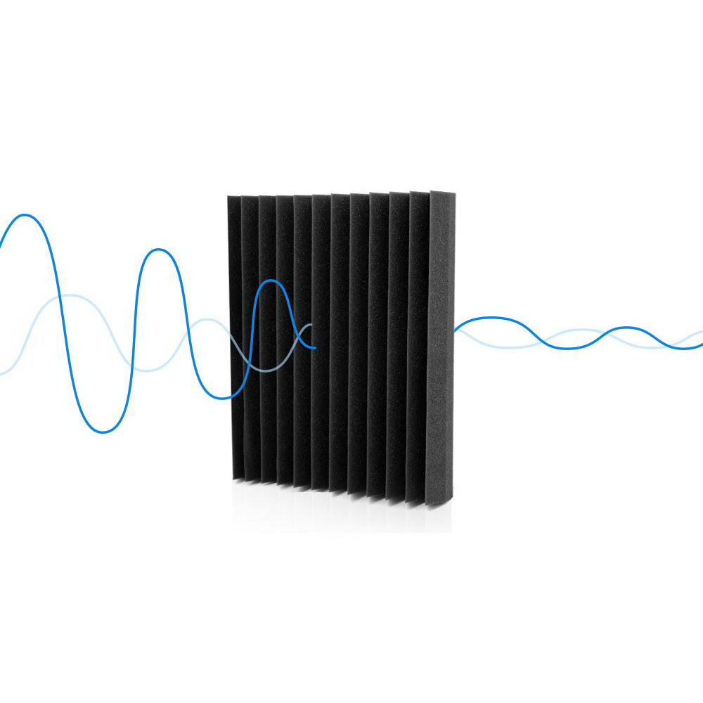 Studio Acoustic Foam Sound Proofing Panels 30x30cm 20pcs - Black