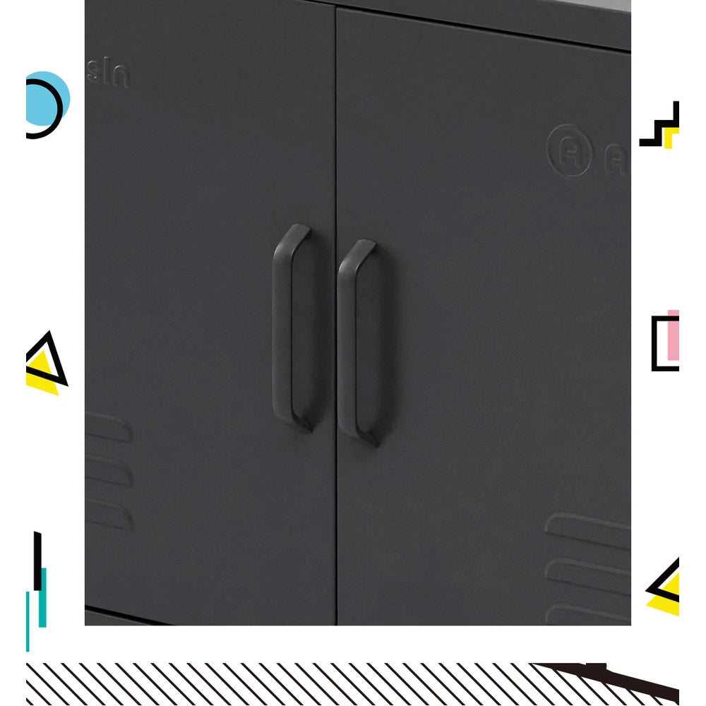Buffet Sideboard Locker Metal Storage Cabinet - Charcoal