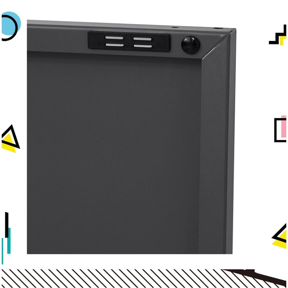 Buffet Sideboard Locker Metal Storage Cabinet - Charcoal