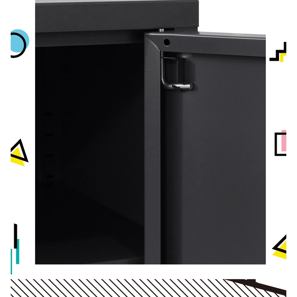 Buffet Sideboard Locker Metal Storage Cabinet - Charcoal
