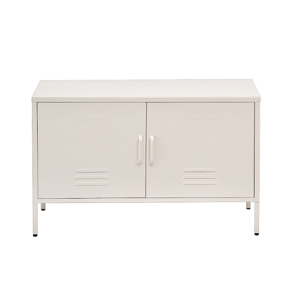 Buffet Sideboard Locker Metal Storage Cabinet - White
