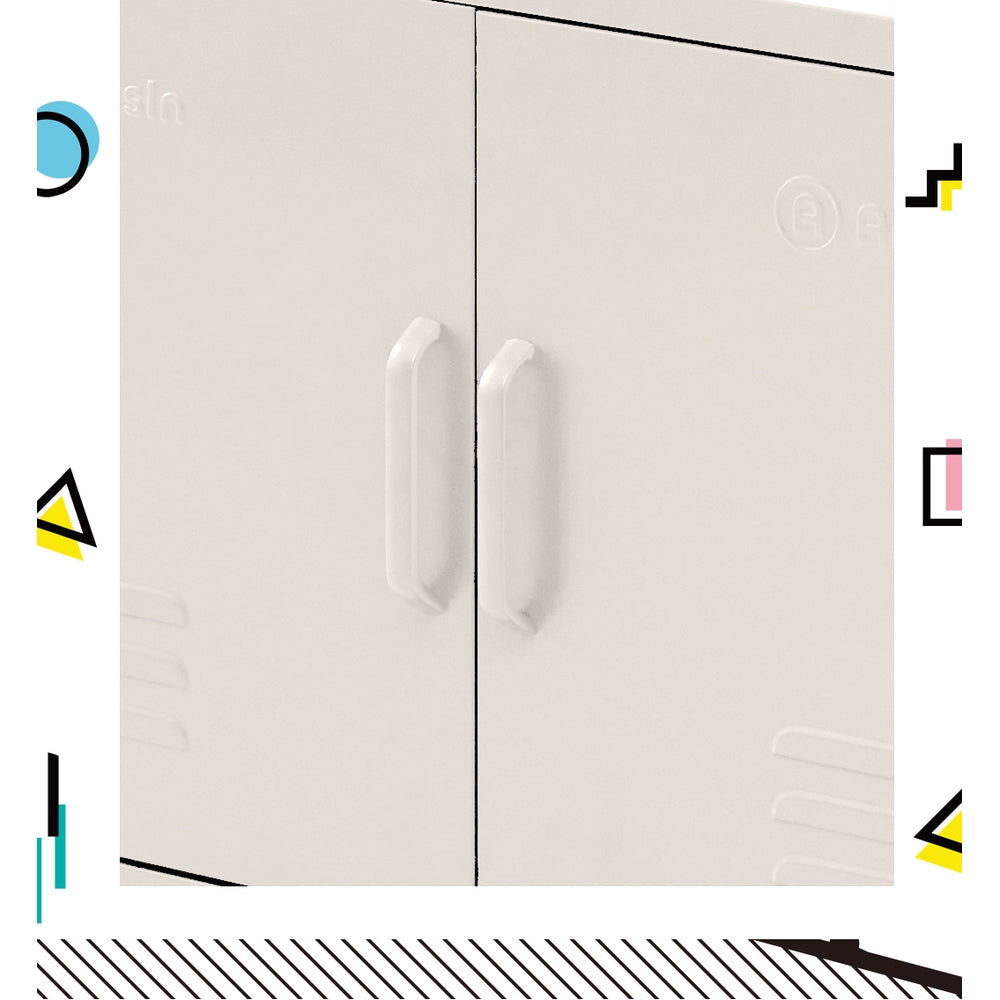 Buffet Sideboard Locker Metal Storage Cabinet - White