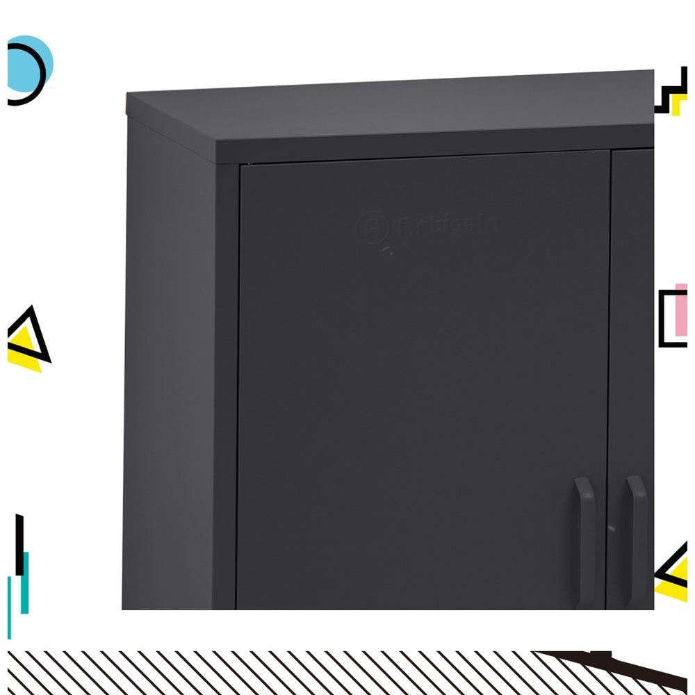 Buffet Sideboard Locker Metal Storage Cabinet - Charcoal