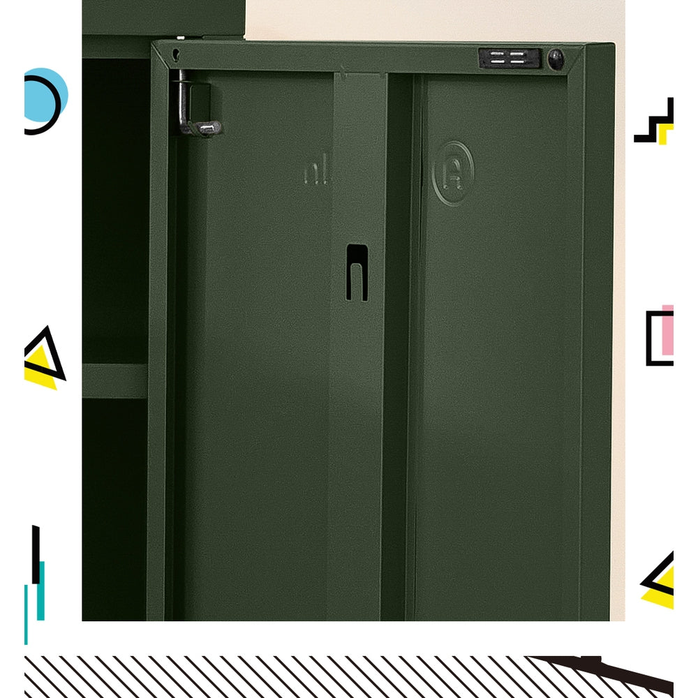 Buffet Sideboard Locker Metal Storage Cabinet - Green