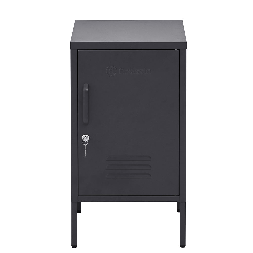 Metal Locker Storage Shelf Filing Cabinet Cupboard Bedside Table Black ...