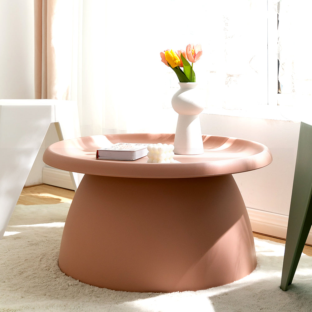 Coffee Table Mushroom Round Large Side Table 70CM Pink