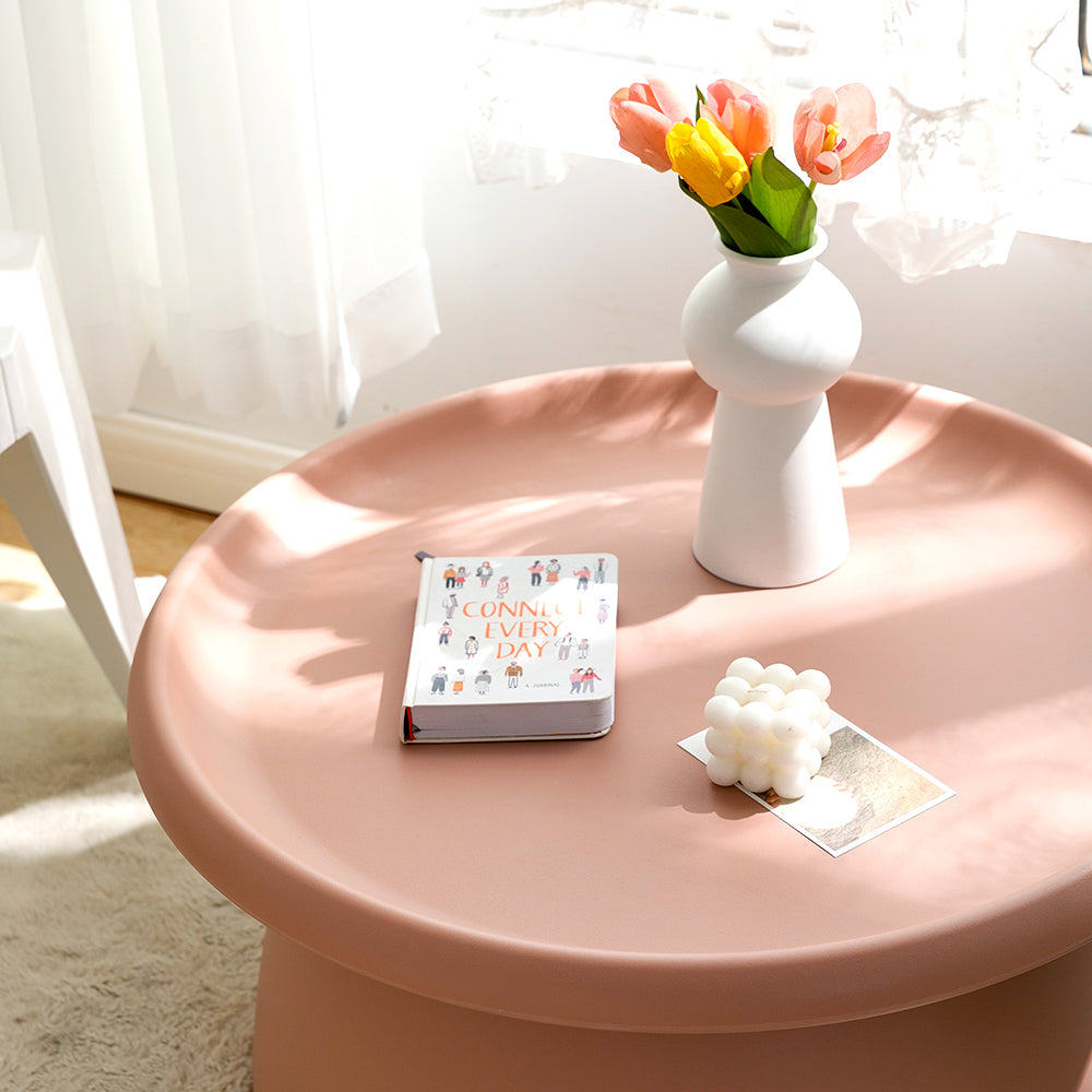 Coffee Table Mushroom Round Large Side Table 70CM Pink