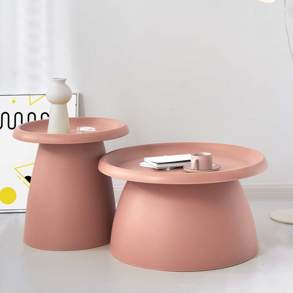 Coffee Table Mushroom Round Large Side Table 70CM Pink