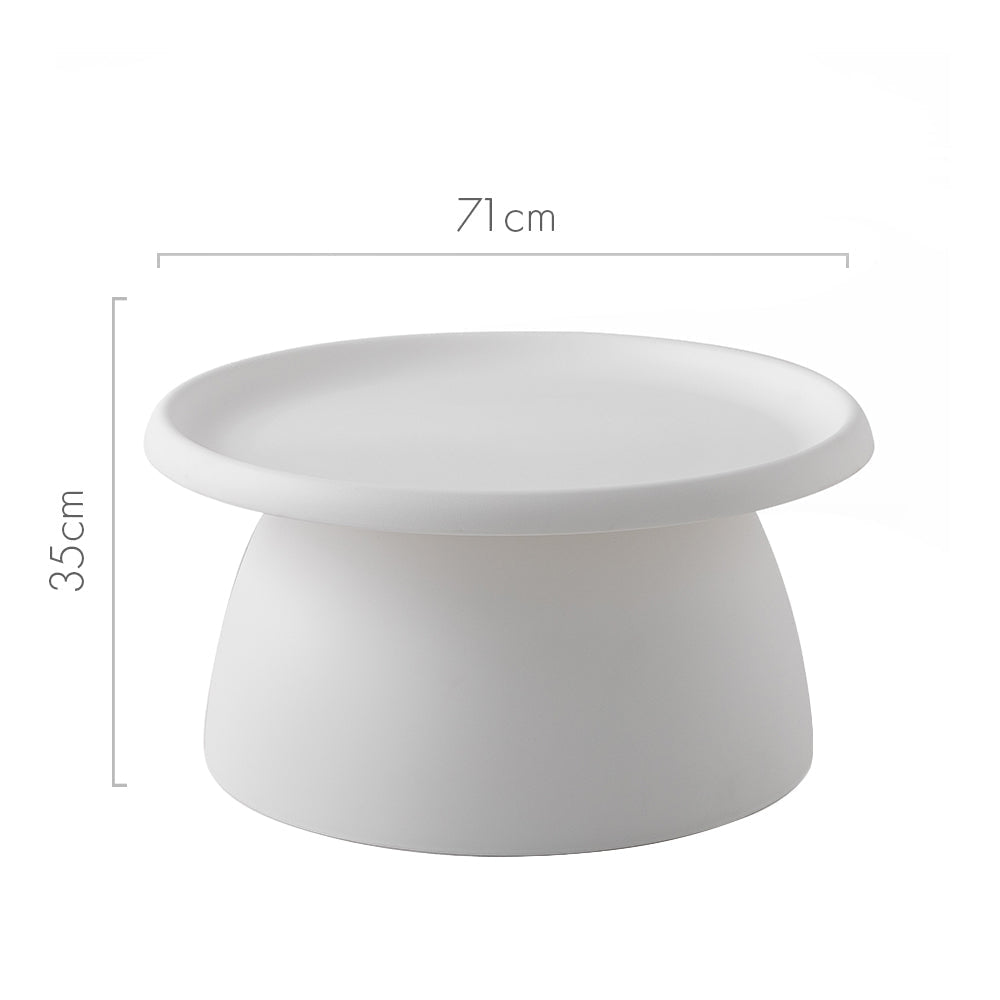 Coffee Table Mushroom Round Large Side Table 70CM White
