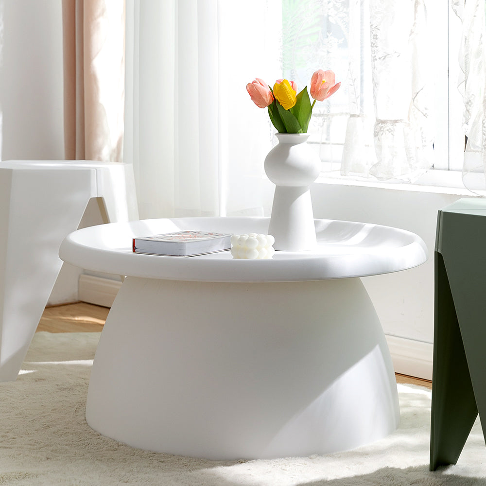 Coffee Table Mushroom Round Large Side Table 70CM White