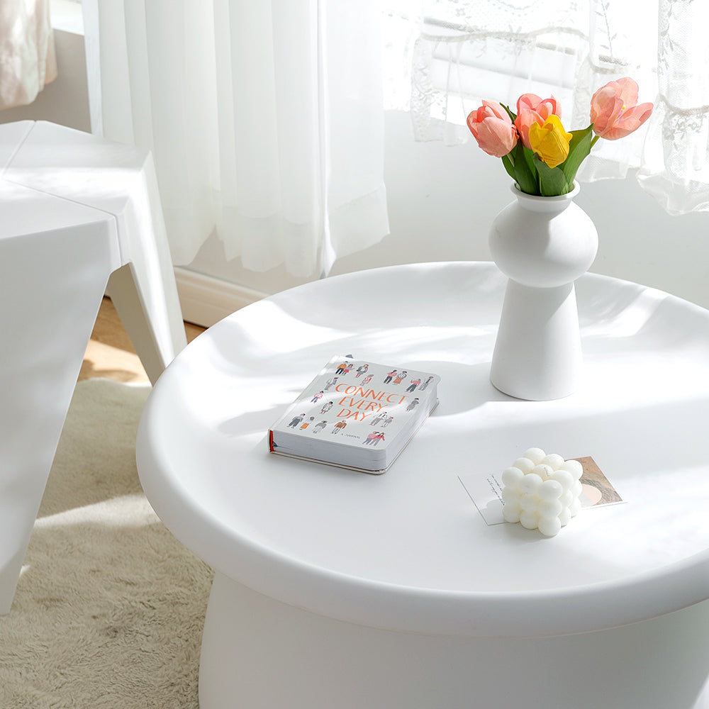 Coffee Table Mushroom Round Large Side Table 70CM White