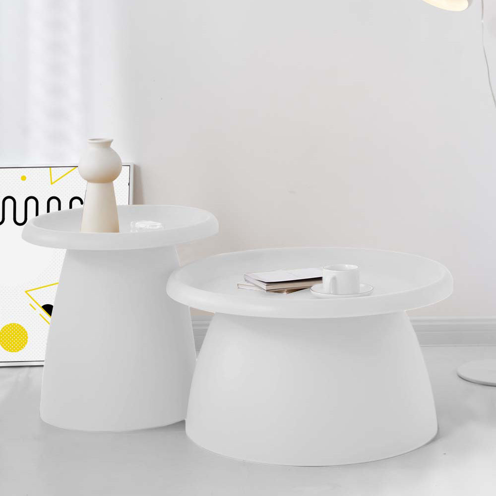 Coffee Table Mushroom Round Large Side Table 70CM White