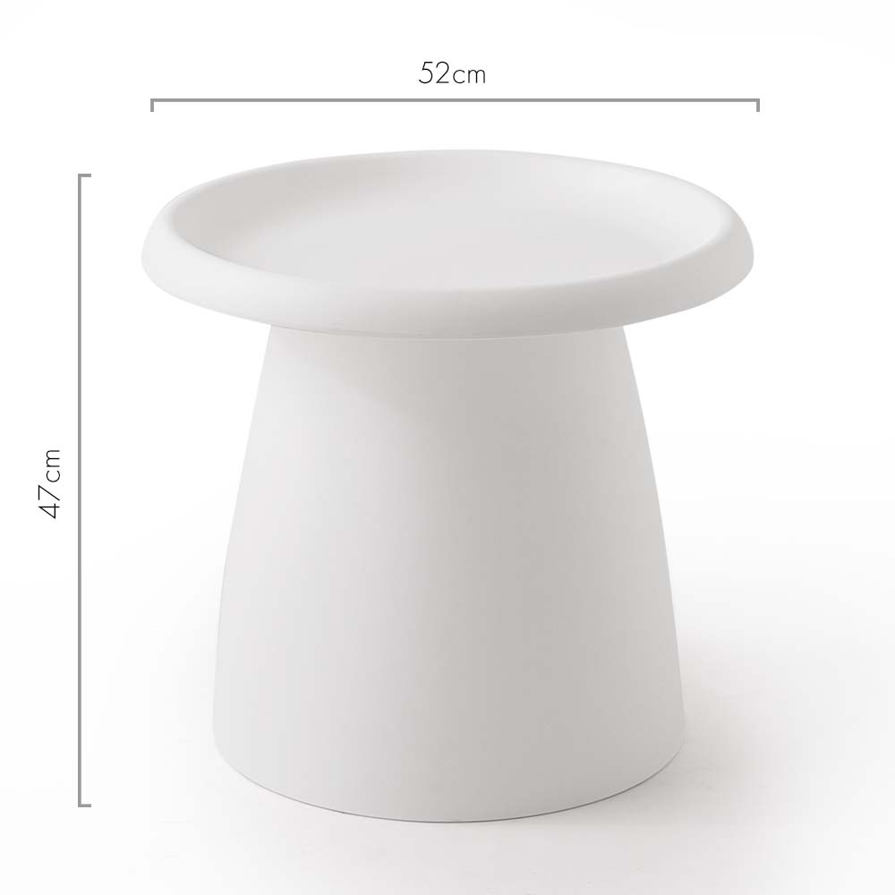 Coffee Table Mushroom Round Small Side Table 50CM White