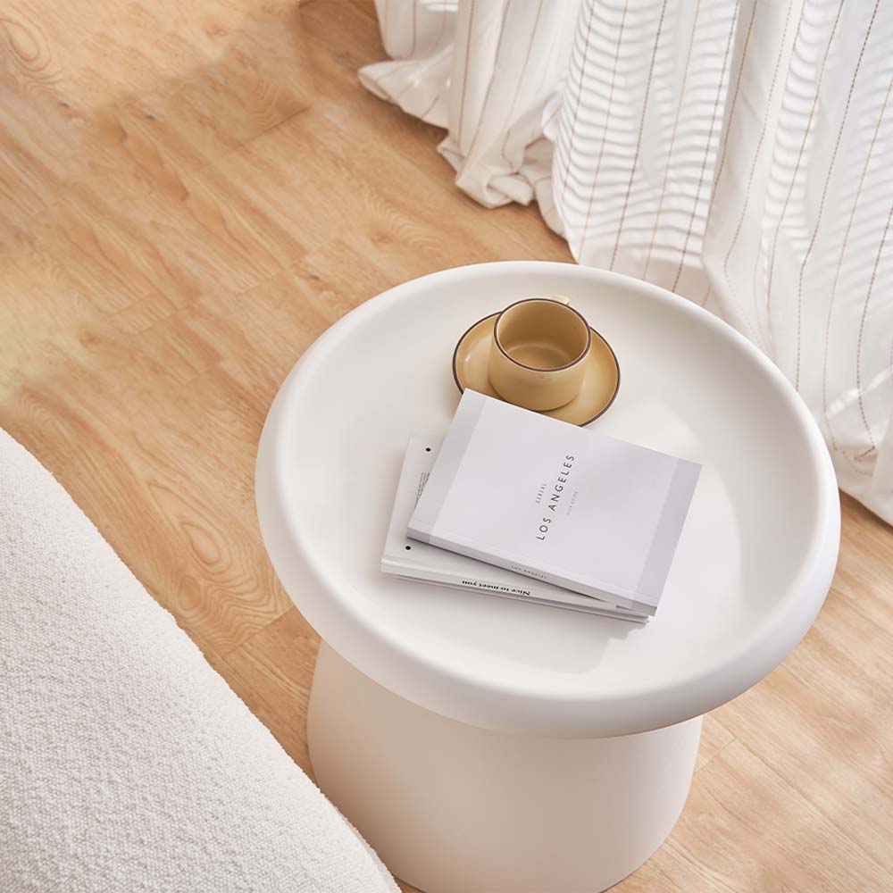Coffee Table Mushroom Round Small Side Table 50CM White