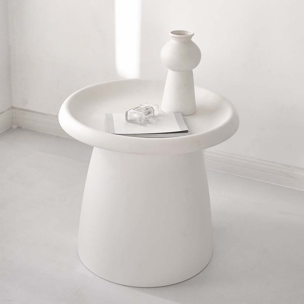 Coffee Table Mushroom Round Small Side Table 50CM White