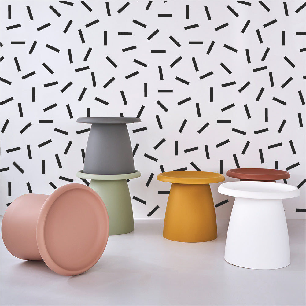 Coffee Table Mushroom Round Small Side Table 50CM White