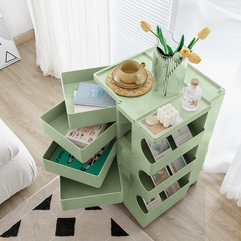 Bedside Table Side Tables Nightstand Organizer Replica Boby Trolley 5Tier Green