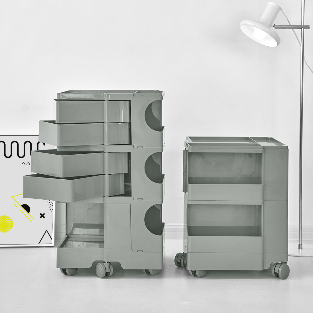 Bedside Table Side Tables Nightstand Organizer Replica Boby Trolley 5Tier Grey