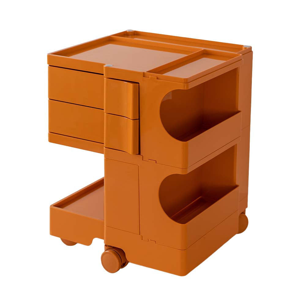 Bedside Table Side Tables Nightstand Organizer Replica Boby Trolley 3Tier Orange