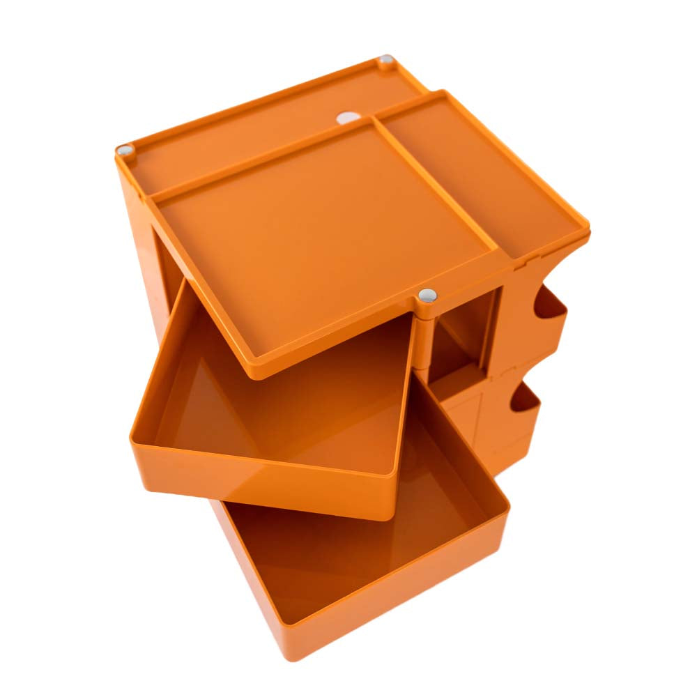 Bedside Table Side Tables Nightstand Organizer Replica Boby Trolley 3Tier Orange