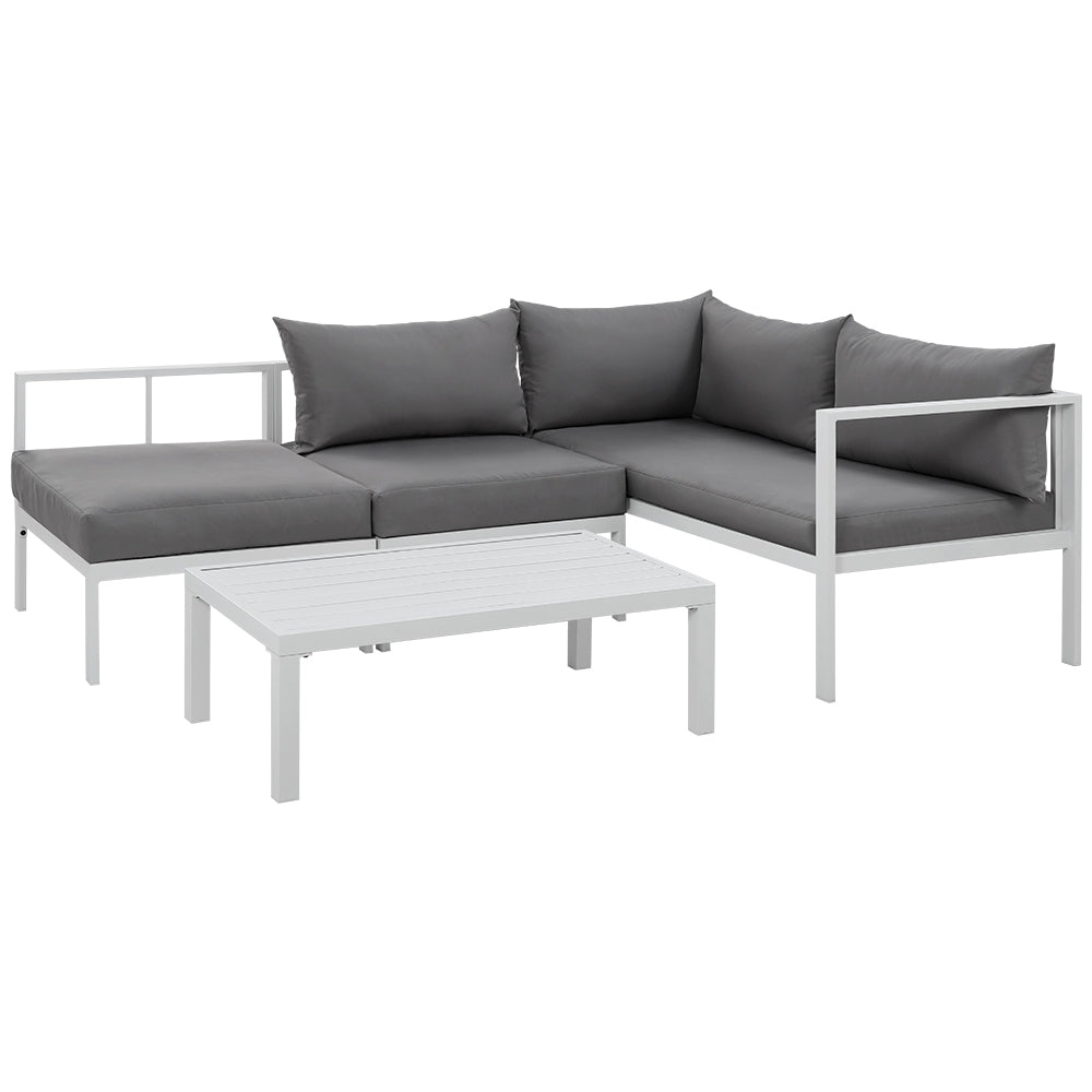 Aluminium Outdoor Sofa Table Chair Furniture Lounge Set - 4 Seater