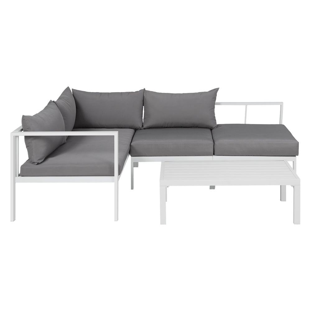 Aluminium Outdoor Sofa Table Chair Furniture Lounge Set - 4 Seater