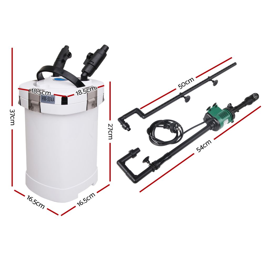 Aquarium External Canister Filter Fish Water Tank Sponge - 1250L