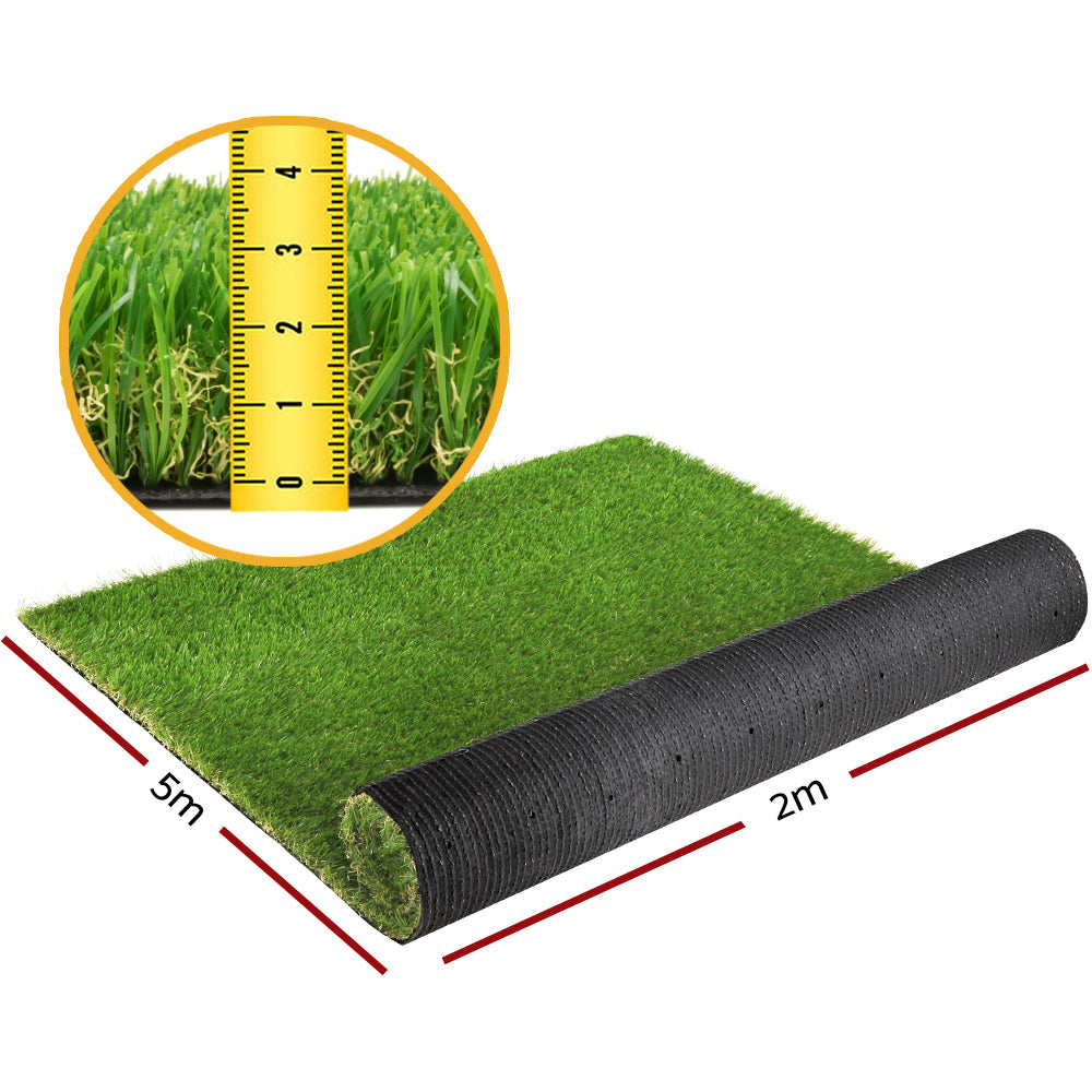 Artificial Grass Synthetic Fake Lawn 2mx5m Turf Plastic Plant 30mm