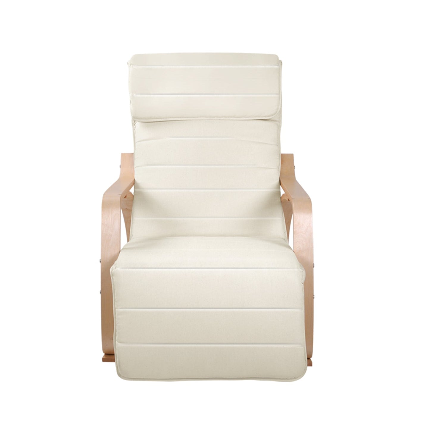 Rocking Armchair with Adjustable Foot Rest - Beige