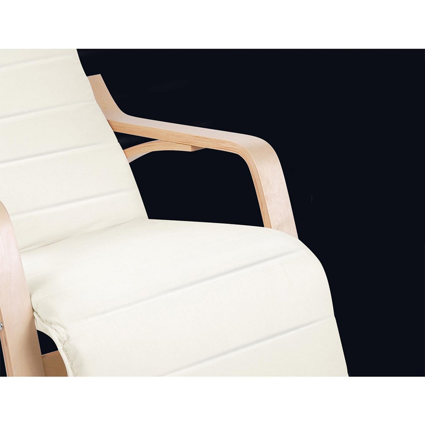 Rocking Armchair with Adjustable Foot Rest - Beige